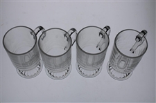 Four (4) Augusta National Golf Club 'Clubhouse' Glass Pedestal Coffee Mugs