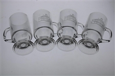 Four (4) Augusta National Golf Club 'Clubhouse' Glass Pedestal Coffee Mugs