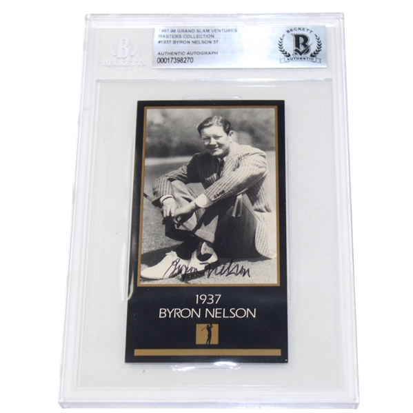 Byron Nelson Signed Masters Collection 1937 GSV Golf Card - 1998 BAS Authentic AUTO