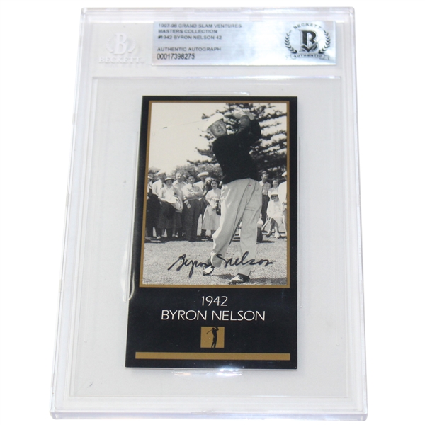 Byron Nelson Signed Masters Collection 1942 GSV Golf Card - 1998 BAS Authentic AUTO