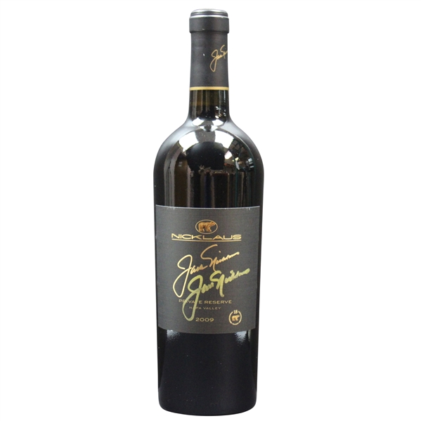 Jack Nicklaus Signed NICKLAUS 2009 Private Reserve Napa Valley Cab Merlot Wine Bottle JSA ALOA