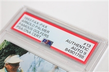 Arnold Palmer Signed 1993 Fax-Pax Famous Golfers #13 Card - PSA Auto 9