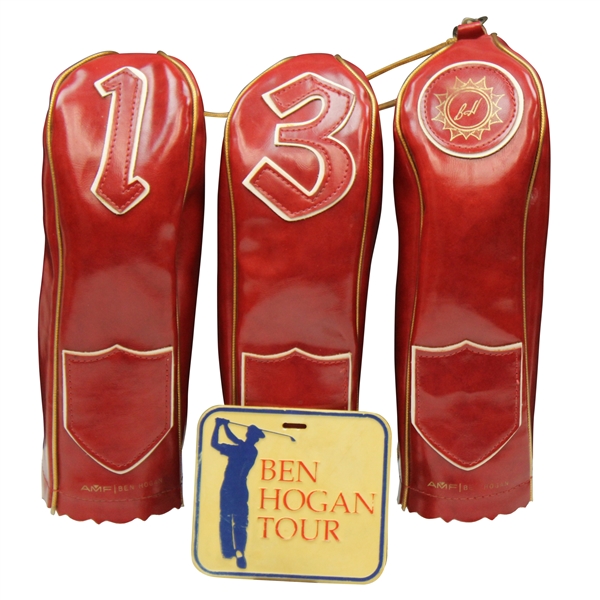 Vintage Ben Hogan Headcovers & Bag Tag 