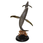 Ray Floyd's Personal Senior Skins Game Whales On Coral Bronze Trophy w/Marble Base by Robert Wyland