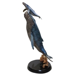 Ray Floyd's Personal Senior Skins Game Whales On Coral Bronze Trophy w/Marble Base by Robert Wyland