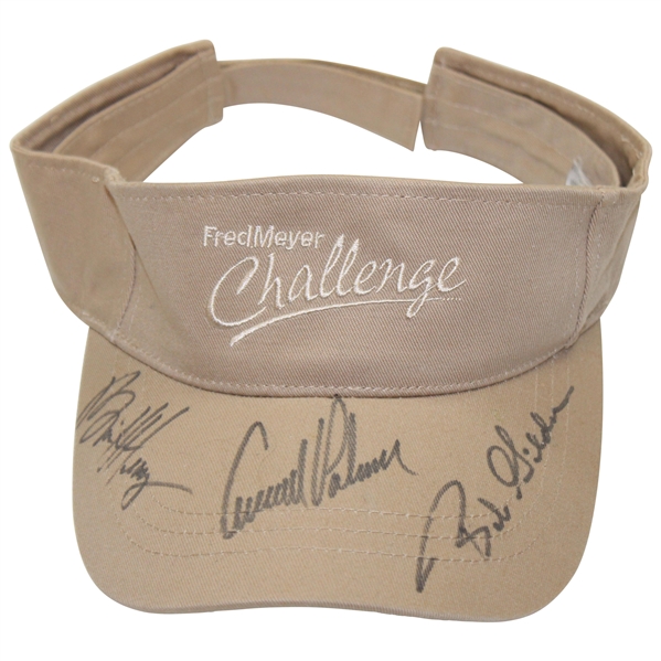 Arnold Palmer, Bob Gilder & Other Signed Fred Meyer Challenge Visor JSA ALOA