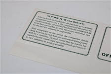 1996 Masters Tournament Official Scorecard 