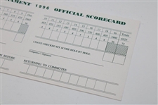 1996 Masters Tournament Official Scorecard 