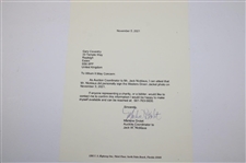 Jack Nicklaus Signed Masters Green Jacket Photo with Letter JSA ALOA