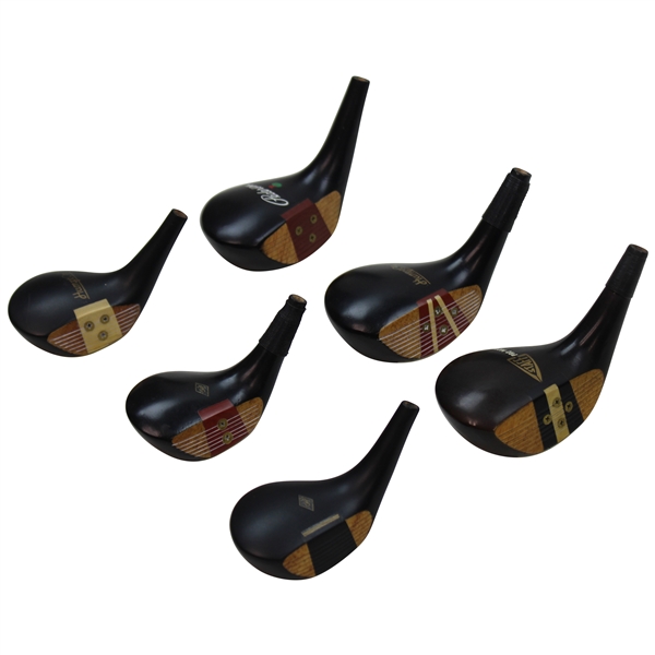 Six (6) Miniature Persimmon Wood Head Salesman Samples 