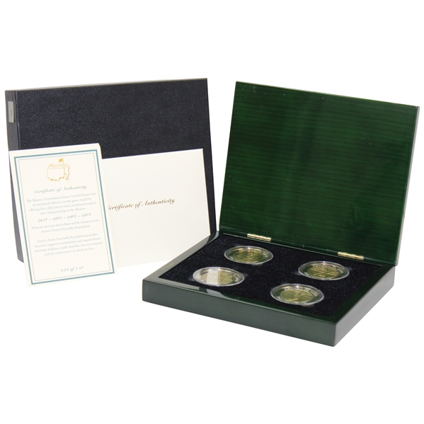 Arnold Palmer Ltd Ed Masters Coins Set in Original Emerald Box w/COA #322/750