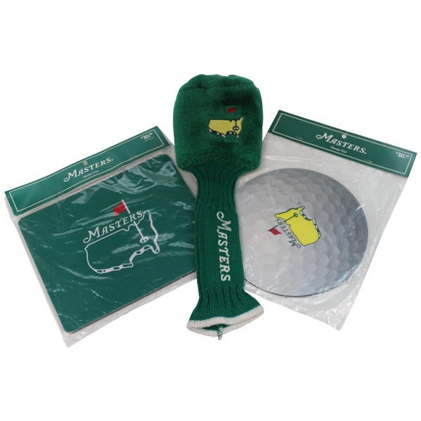 Two (2) Masters Tournament Unopened Mouse Pads & Driver Headcover