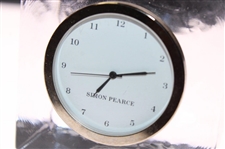 Bobby Clampett's Personal 1998 Masters CBS Simon Pearce Glass Desk Clock