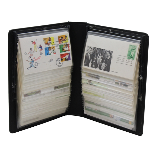 100 First Day Covers w/Some Signed by Charles Coody, Zach Johnson, Nancy Lopez & Others