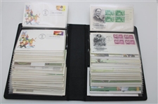 100 First Day Covers w/Some Signed by Charles Coody, Zach Johnson, Nancy Lopez & Others