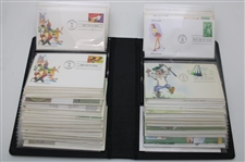 100 First Day Covers w/Some Signed by Charles Coody, Zach Johnson, Nancy Lopez & Others