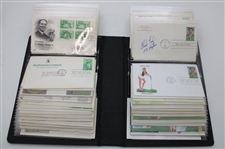 100 First Day Covers w/Some Signed by Charles Coody, Zach Johnson, Nancy Lopez & Others
