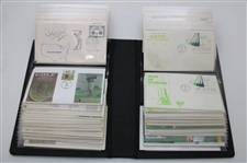 100 First Day Covers w/Some Signed by Charles Coody, Zach Johnson, Nancy Lopez & Others