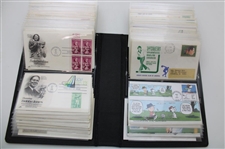 100 First Day Covers w/Some Signed by Charles Coody, Zach Johnson, Nancy Lopez & Others