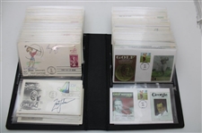 100 First Day Covers w/Some Signed by Charles Coody, Zach Johnson, Nancy Lopez & Others