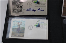 100 First Day Covers w/Some Signed by Charles Coody, Zach Johnson, Nancy Lopez & Others
