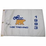 Lee Trevino Signed Larain County Community College Charity Golden Bear Flag JSA ALOA