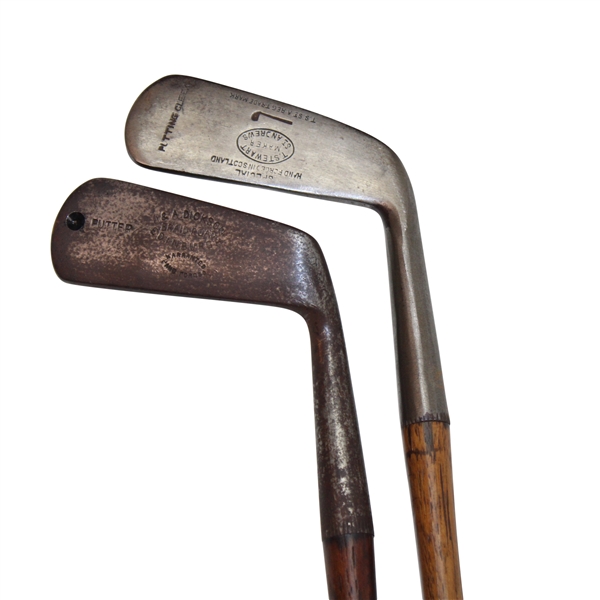 Tom Stewart Putting Cleek & Circa 1898 J. & A. Dickson Offset Blade Putter w/Shaft Stamp