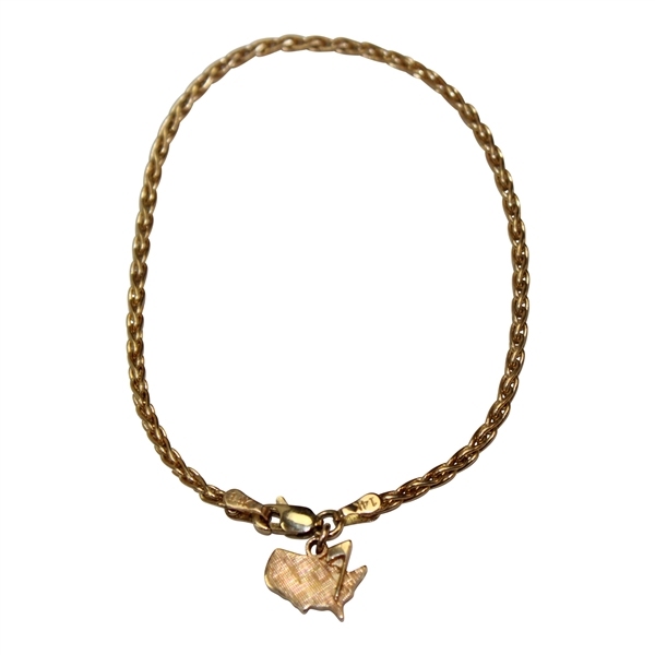 Masters Tournament Logo 14k Gold Charm Bracelet with Box