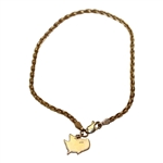 Masters Tournament Logo 14k Gold Charm Bracelet with Box