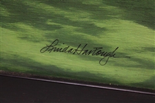 Augusta National 15th Hole Firethorn Linda Hartough Textured Canvas Print - Framed