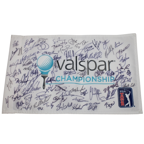 Tiger Woods & Field Signed Valspar Championship Flag JSA ALOA
