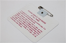 Jack Nicklaus Signed 1986 Masters Tournament SERIES Badge #X15098 JSA ALOA