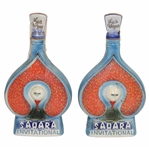Two (2) 1971 Las Vegas Sahara Invitational Ceramic Jim Beam 100 Bottles