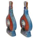 Two (2) 1971 Las Vegas Sahara Invitational Ceramic Jim Beam 100 Bottles