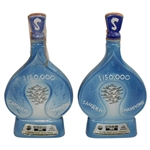 Two (2) 1971 Las Vegas Sahara Invitational Ceramic Jim Beam 100 Bottles