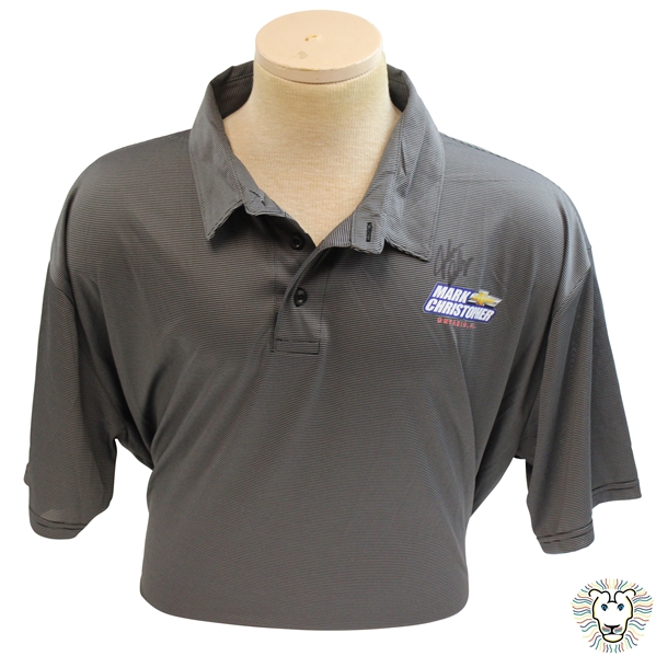 John Daly Signed Grey & Black Striped Dignity Collared Shirt with Sponsors JSA ALOA