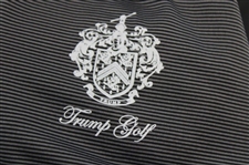 John Daly Signed Grey & Black Striped Dignity Collared Shirt with Sponsors JSA ALOA