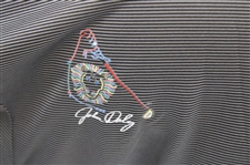 John Daly Signed Grey & Black Striped Dignity Collared Shirt with Sponsors JSA ALOA