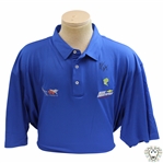 John Daly Signed Dark Blue Cool Fish Collared Shirt with Sponsors JSA ALOA