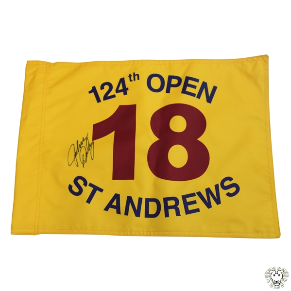 John Daly Signed 1995 OPEN Championship at St Andrews Yellow Flag JSA ALOA
