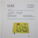 John Daly Signed 2022 OPEN Championship at St Andrews Yellow Flag JSA ALOA