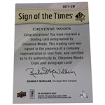 Cheyenne Woods Signed SP Authentic Sign of The Times Card