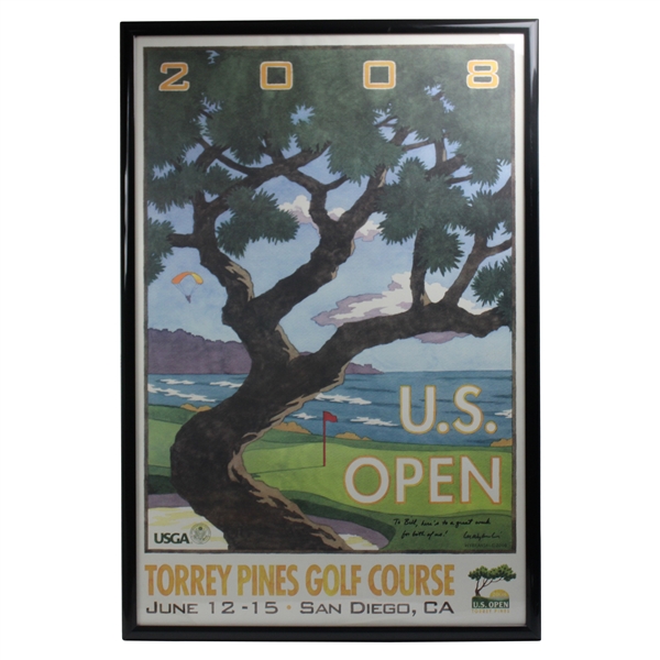 2008 US Open at Torrey Pines Promotional Poster Signed by Artist Lee Wybranski
