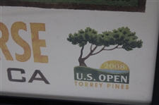 2008 US Open at Torrey Pines Promotional Poster Signed by Artist Lee Wybranski