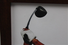 Tiger Woods 2003 Backswing Pastels Print by Artist Shela D. Gordon - Framed