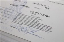 NFL HoF Troy Aikman Signed The Ritz Carlton St Thomas Receipt PSA Authentic AUTO