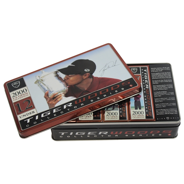 Tiger Woods Collector Series Metal Dozen Golf Balls Tin - 2000 US Open at Pebble Beach