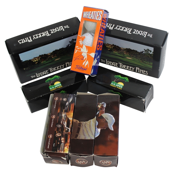 2008 US Open (2), Buick Classic (3), Wheaties (1) & The Lodge at Torrey Pines (2) Logo Golf Balls