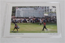 2008 US Open Tiger Woods Stroll up 18th Hole Picture in Holder w/Six (6) Sets of 2008 US Open Photo Cards