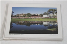 2008 US Open Tiger Woods Stroll up 18th Hole Picture in Holder w/Six (6) Sets of 2008 US Open Photo Cards